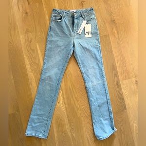 Zara High Rise Straight Leg Jeans (NEW)